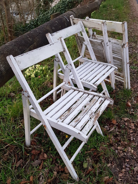 Vintage French Garden Chairs White Wooden Chairs French Etsy