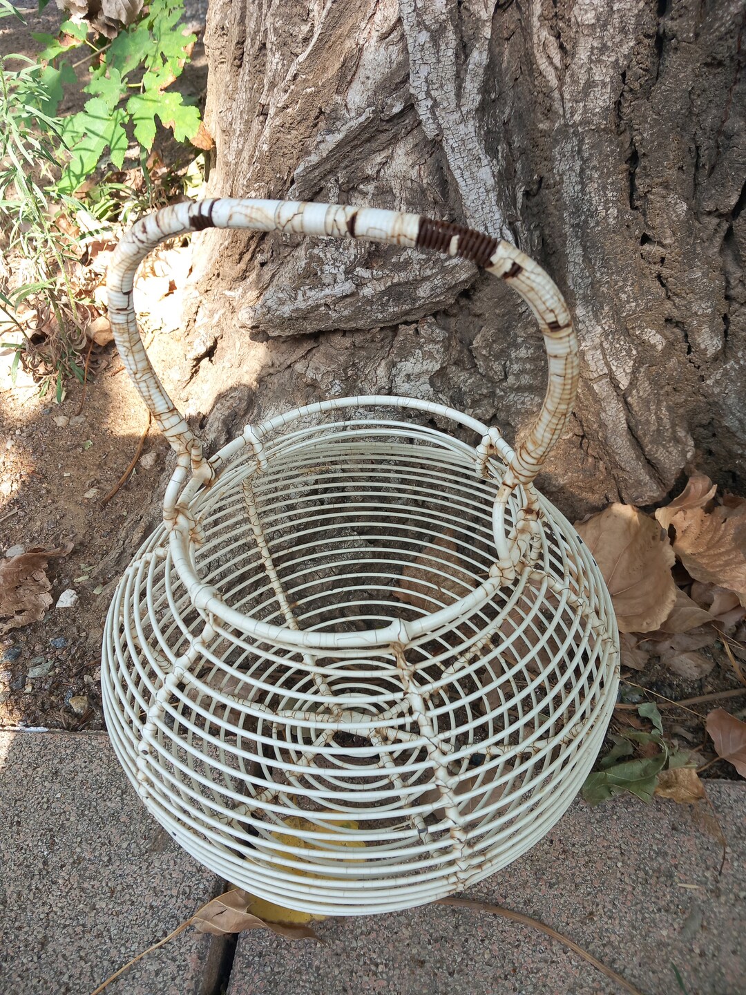 French White Basket Wire Basket Egg Basket Etsy