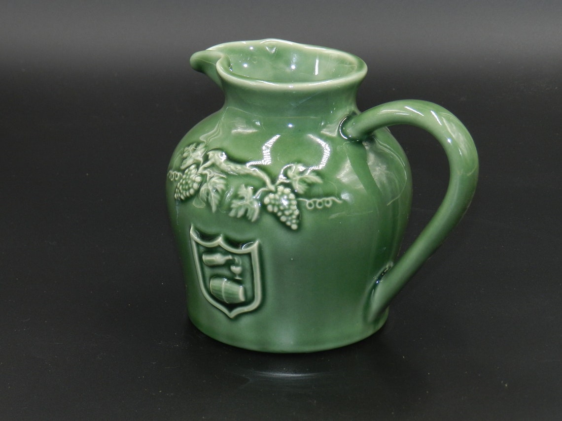 Vintage wine jug with grapes design Etsy