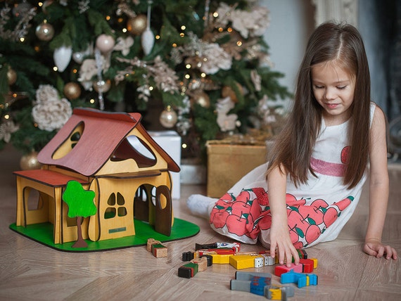 Wooden Dollhouse Farm House Toy Doll Wooden Dollhouse Farm House Toy, Farm House Toy