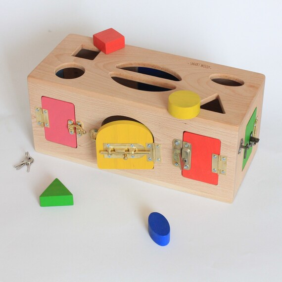 lock box wooden activity toy