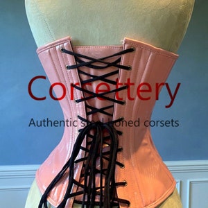 Historical Pink PVC Corset: Edwardian Overbust Corset. Steelbone Custom ...
