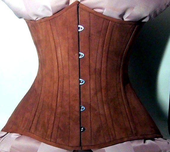 Buy Real Double Row Steel Boned Underbust Corset From Real Brown Suede.  Exclusive Steampunk Historical Corset With Double Rows of Bones. Online in  India 