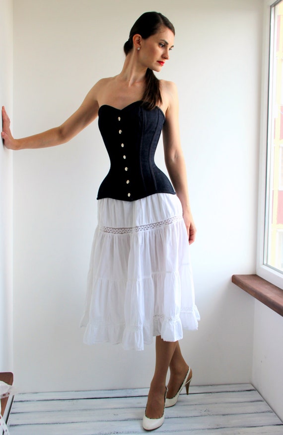 Denim Overbust Corset From Corsettery Western Collection