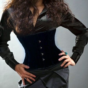 Velvet waist corset, different colors. Authentic steel-boned. Gothic, steampunk, vintage, burlesque, cosplay, couture, bespoke prom corset
