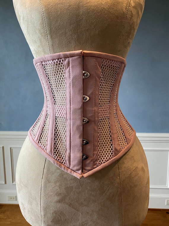 Real Steel Boned Underbust Underwear Pink Corset From Transparent Mesh and  Cotton. Real Waist Training Corset for Tight Lacing. -  Canada