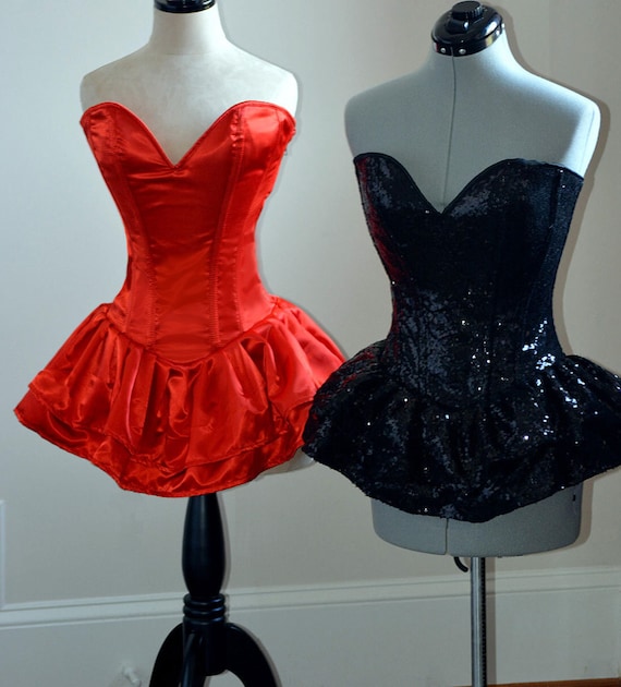 Authentic Corset Dress with Fluffy Skirt, Siquins or Satin Fabric. Regular Sizes On Stock Sale! Prom, Valentine, Wedding Dress