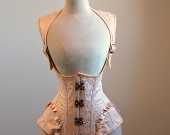 Corsé estilo steampunk con espalda alta. Gótico victoriano, corsé steampunk económico y asequible, regalo para novia, corsé histórico.