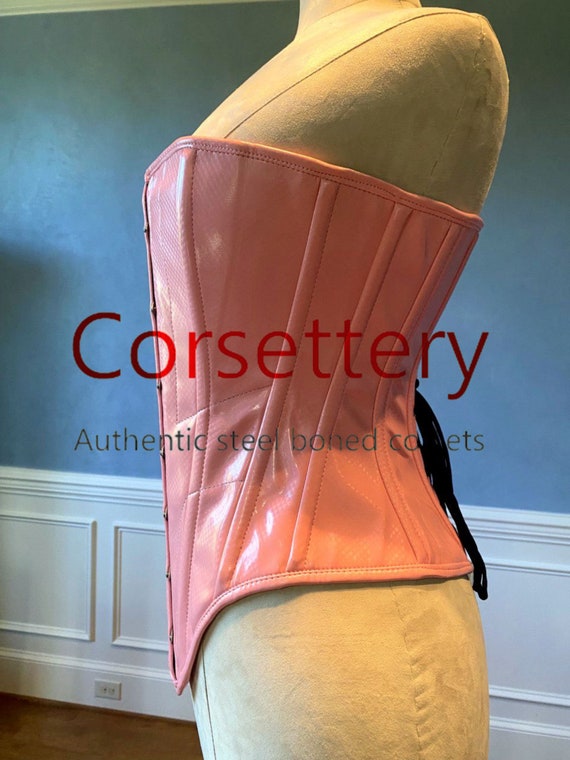 Historical Pink PVC Corset: Edwardian Overbust Corset. Steelbone Custom  Made Corset, Renaissance, Gothic, Steampunk, Bespoke, Victorian 