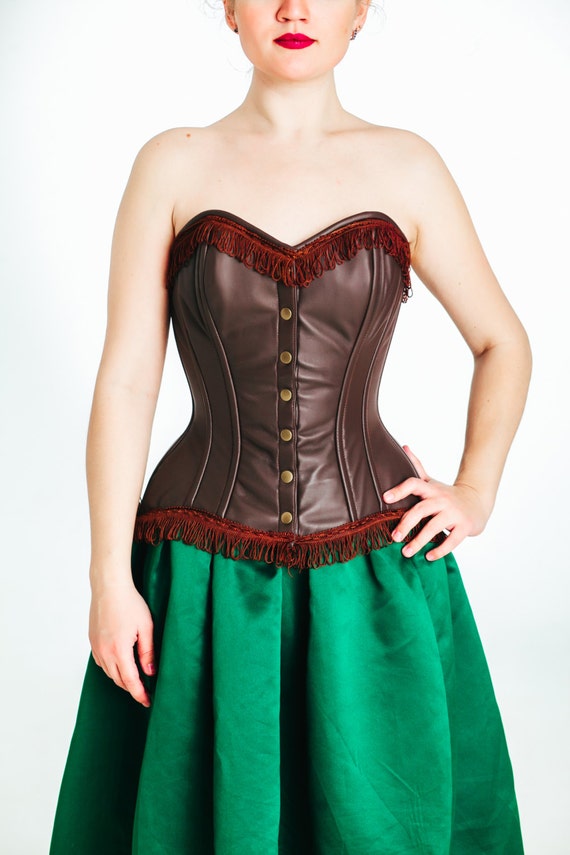 Brown Real Leather Exclusive Corset From Corsettery Western Collection,  Steampunk, Coachella Real Leather Burning Man Corset -  Hong Kong