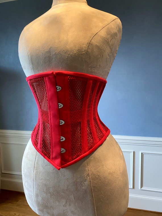 Real Steel Boned Underbust Underwear Red Corset From Transparent Mesh and  Cotton. Real Waist Training Corset for Tight Lacing. -  Canada