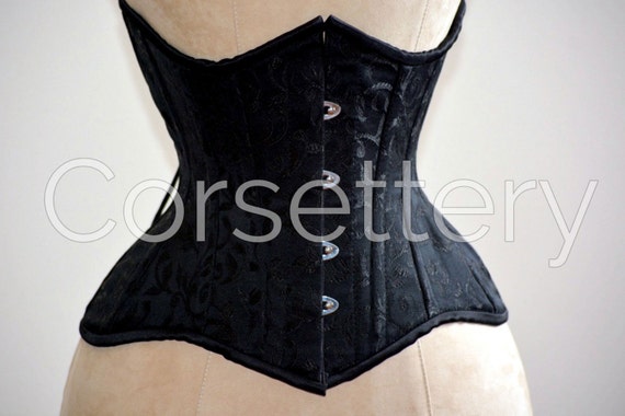 Buy Real Double Row Steel Boned Underbust Corset of Short Design With Long  Hips Made of Brocade. Very Hourglass Waist Training Corset, Gothic Online  in India 