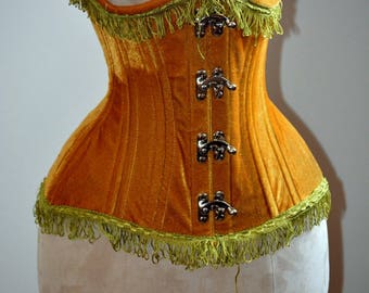 Double row steel boned authentic underbust velvet corset. Hourglass waist training corset, coachella, exclusive steampunk corset, burlesque