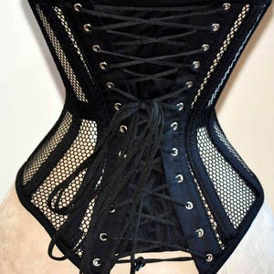 Black mesh corset with cups