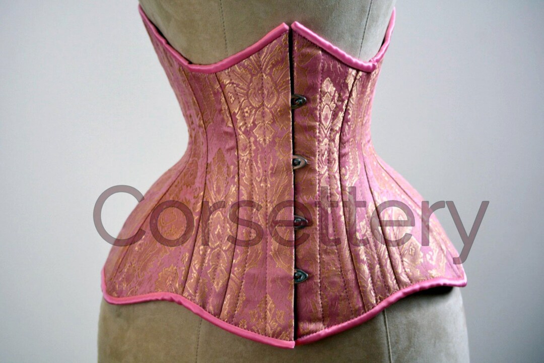 Double Row Steel Boned Underbust Corset From Pink and Gold - Etsy