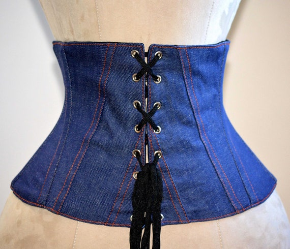 Trendy Waspie Belt Corset From Denim. Waist Training Fitness Edition Corset  Belt With Laces in Front, Trendy Summer Corset 