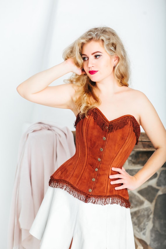 Brown Lambskin Suede Exclusive Corset From Corsettery Western Collection,  Steampunk, Coachella Burning Man Real Leather Corset. -  Canada