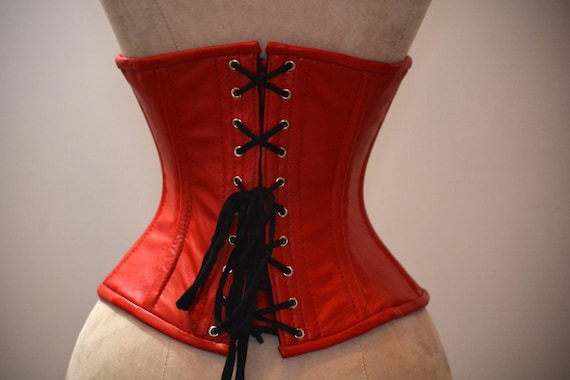 waist corset hand-dyed Hand dyed real leather steel-boned authentic bespoke corset  main image 4