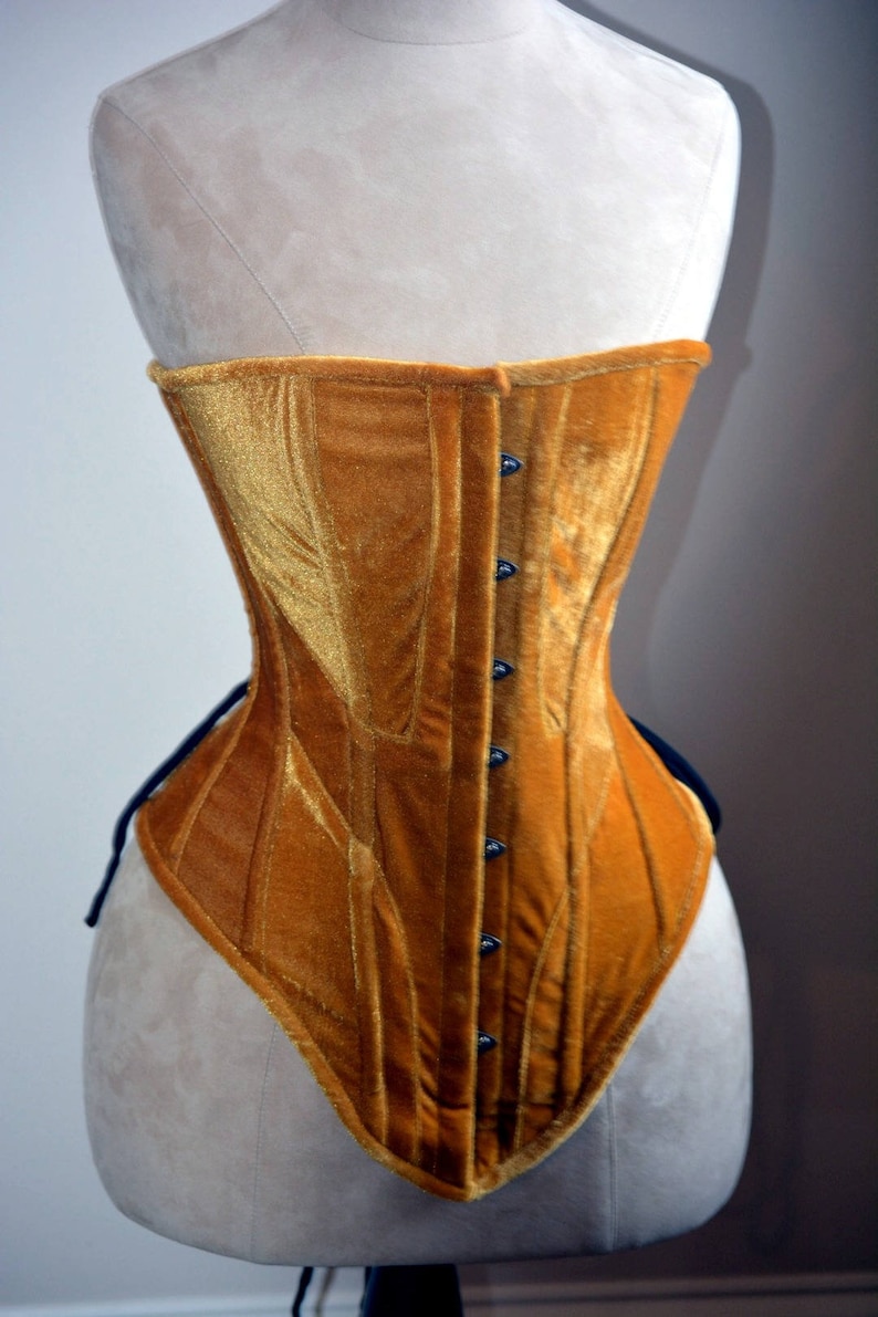 Historical velvet corset: Edwardian overbust corset. Steelbone custom made corset, renaissance, gothic, steampunk, bespoke, victorian 