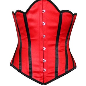 Real steel boned underbust Victorian waist training corset with floral shape. Authentic corset for tight lacing. Gothic, steampunk, gf gift