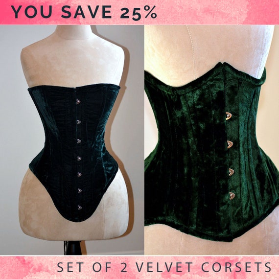 Il set di 2 best seller di velluto: corsetti overbust e underbust