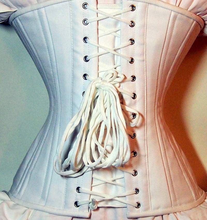 Exclusive white bridal steel-boned corset for tight lacing | Etsy