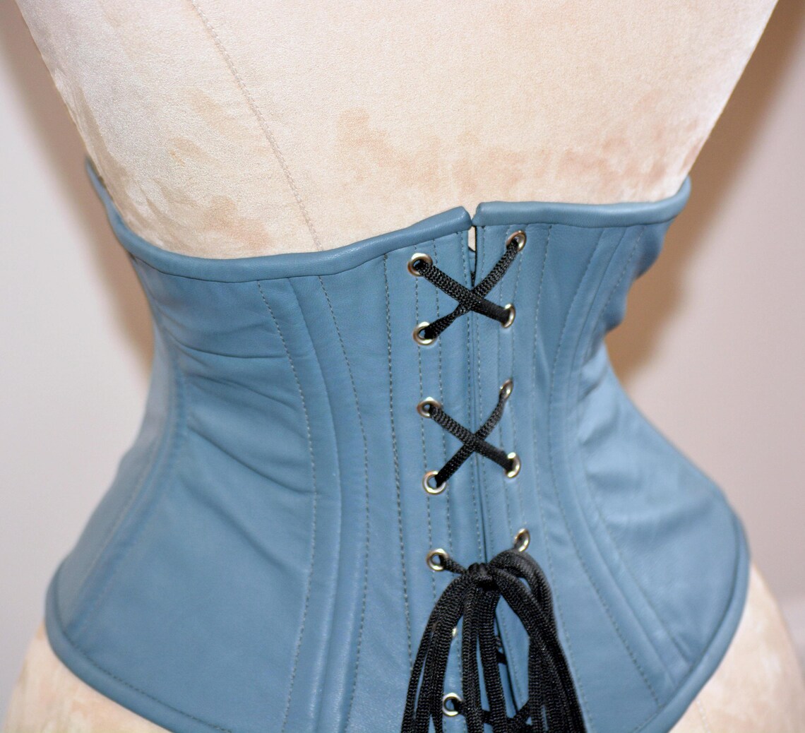 Birna Black Cotton Steel Boned Underbust Corset main image 1