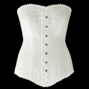 Authentic cotton corset: vintage cotton overbust corset, black or white. Steelbone custom made corset, gothic, steampunk, bespoke, victorian