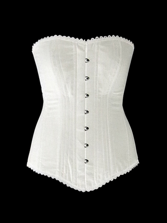 Authentic Cotton Corset: Vintage Cotton Overbust Corset, Black or