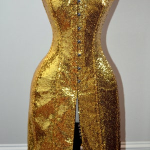 Exclusive shiny corset in caftan style, golden, silver, red, black available. New Year and Christmas gift, authentic made to measures corset