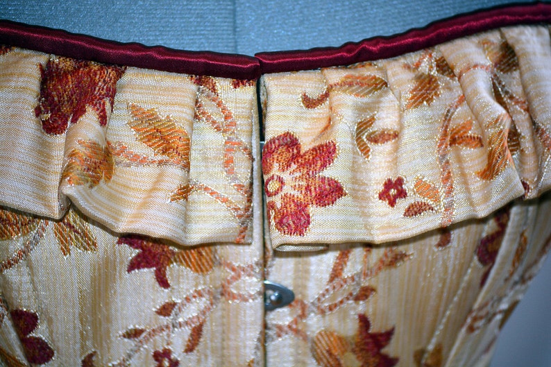 Squibb Digital Print With Brown Brocade Overbust Corset