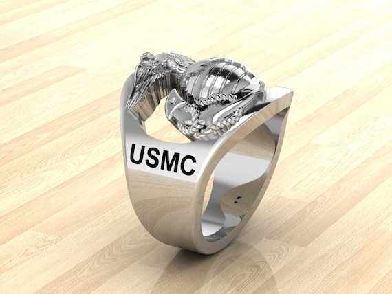 Custom Marine Corps Eagle Globe and Anchor Ring With Ssgt Rank and Years of Service Etsy