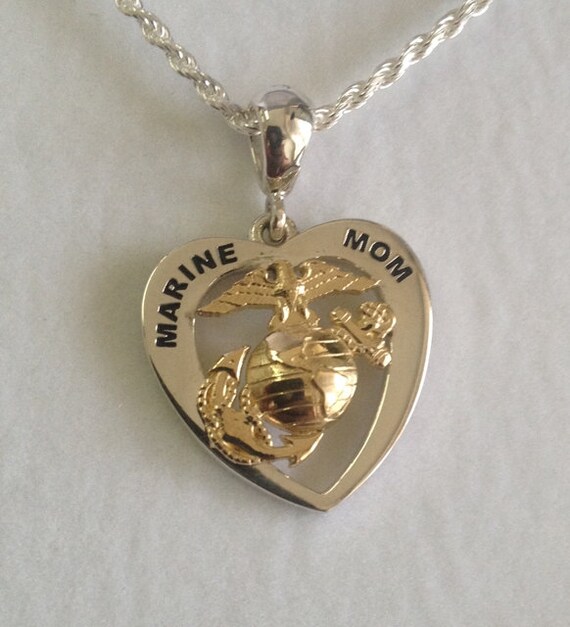 Marine Mom Heart With Gold EGA - Etsy