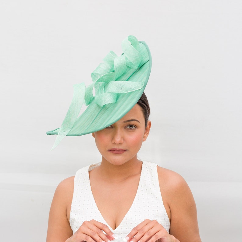 Pastel Green Fascinator With Twirls.derby in Louisville Kentucky