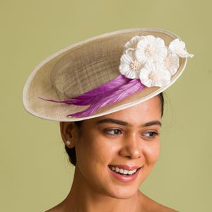 Champagne Fascinator Wedding Hat Races Occasion‎ Floral Headpiece Formal Party Elegant Fascinator Hat Headband Ladies main image 3
