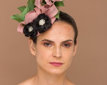 Isadora- Green and black fascinator