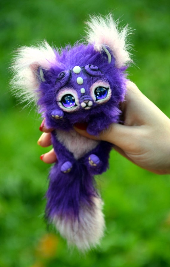 Small Purple Kitten | Etsy Purple Czechoslavakian Miniature