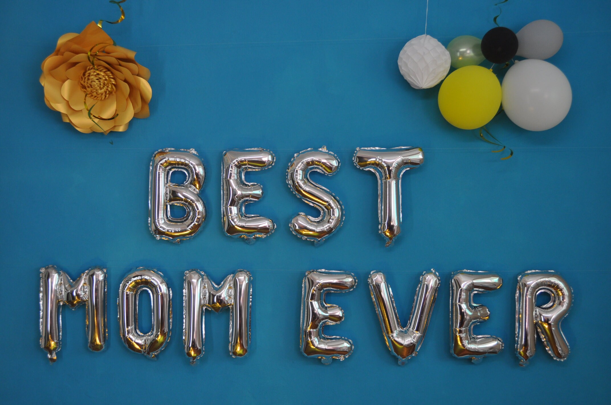 BEST MOM EVER / Balloonsgold Letter 16 balloon Banner Etsy