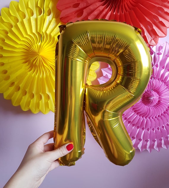 40cm Rose Gold Alphabet Air-Filled Foil Balloon Letter R