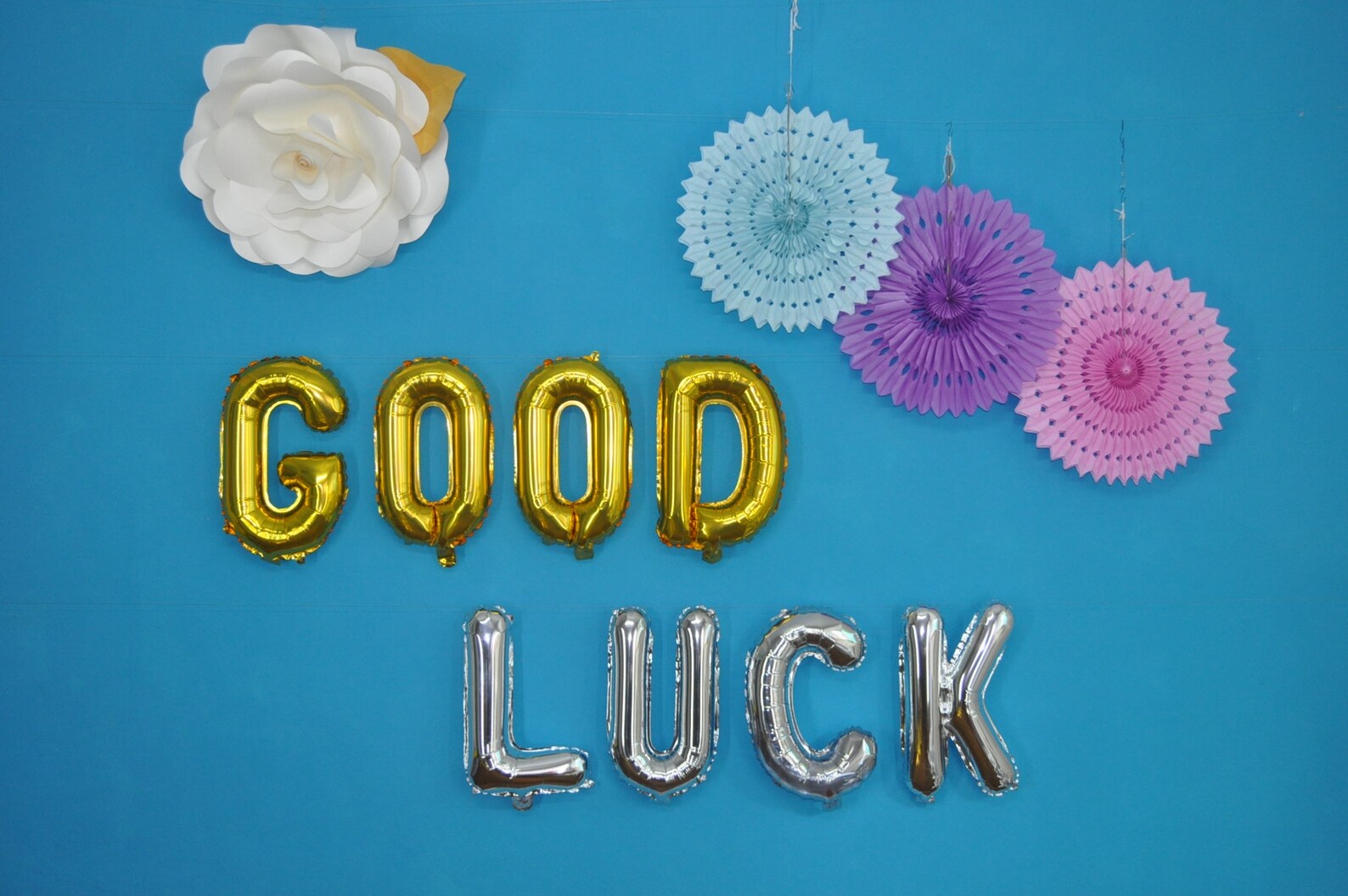 GOOD LUCK / Letters and Numbers/ 16 Inches 40 Cm Balloons / Etsy