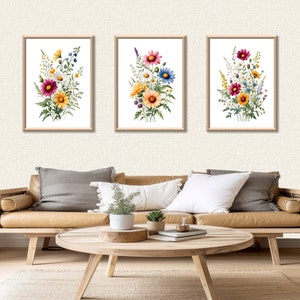Wildflower Botanical Art Prints: Set of 3 (Digital Download)