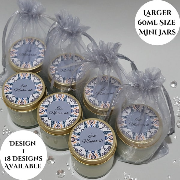 Personalised Eid gifts Mini scented candle gifts for Eid Personalised Islamic favours gifts Mini candle favours for Islamic celebrations