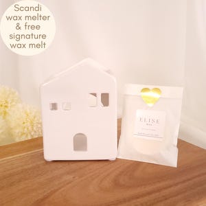 White Ceramic House Wax Burner: Scandi Style Wax Melter