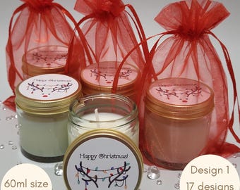 Personalised Christmas gifts Mini scented candle stocking fillers Dinner place settings Hamper gift