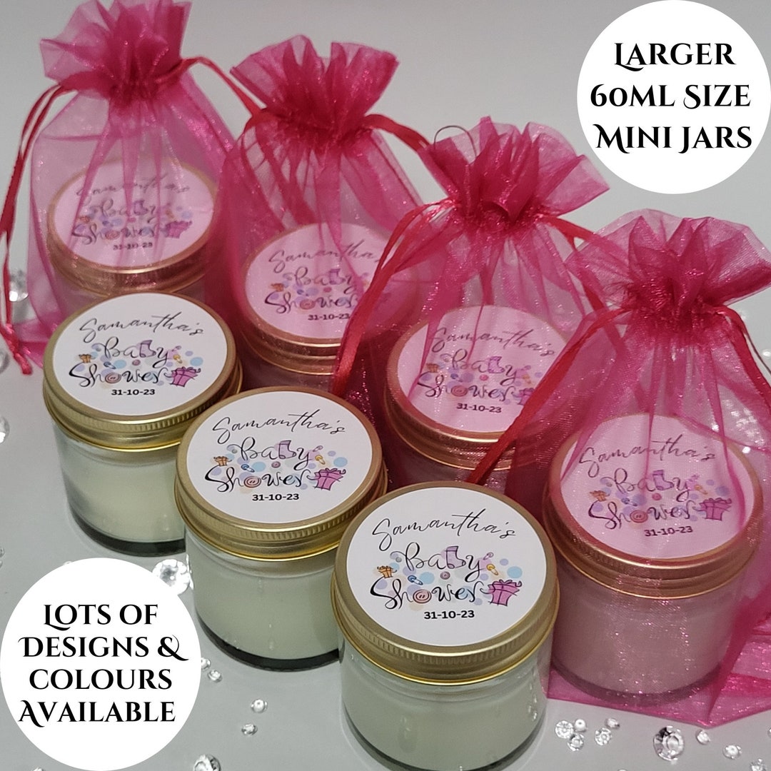Personalised Baby Shower Favours Mini Candle Favours for Baby Shower