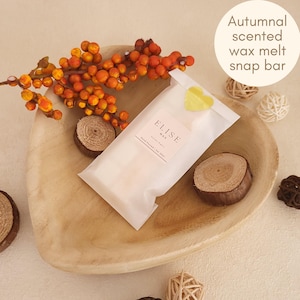 Autumn Nights scented wax melt snap bars Strong scented autumn gifts for the home lover Fragrant fall wax melts Luxury wax melts Cosy melts