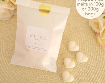 Heart shaped scented wax melts Highly fragranced luxury home gifts Heart themed presents