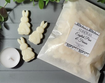 Rabbit shaped wax melt letterbox gift Strong scented bunny melts Luxury animal themed gifts