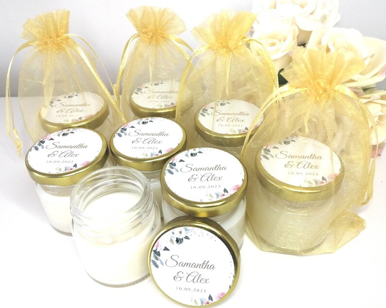 Personalised Wedding Favours Mini Candle Favours Bespoke Etsy UK