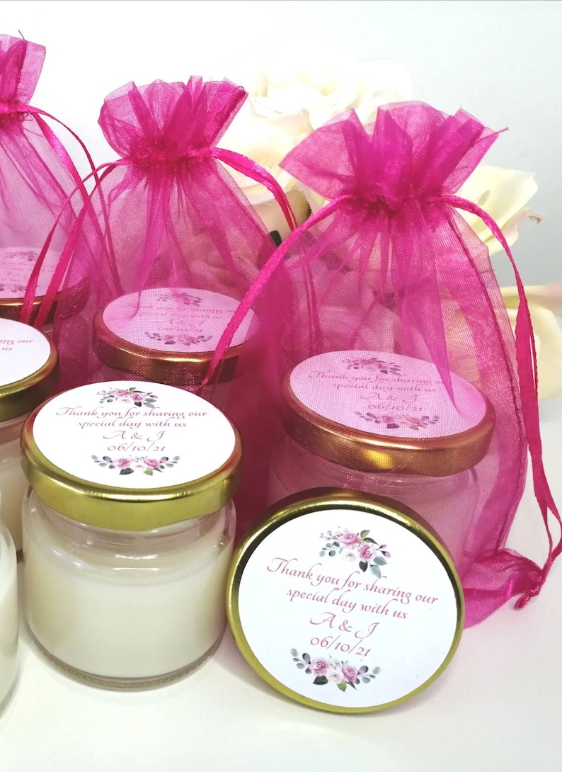 Personalised Wedding Favours Mini Candle Favours Bespoke Etsy UK